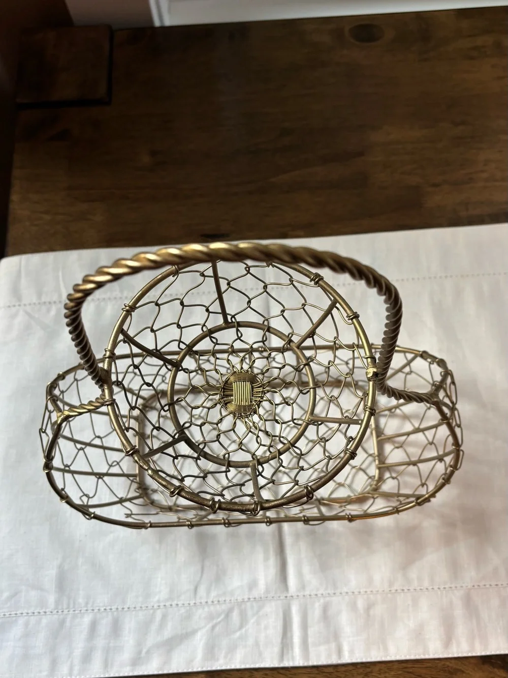 Gold Wire Two-Tier Display Basket